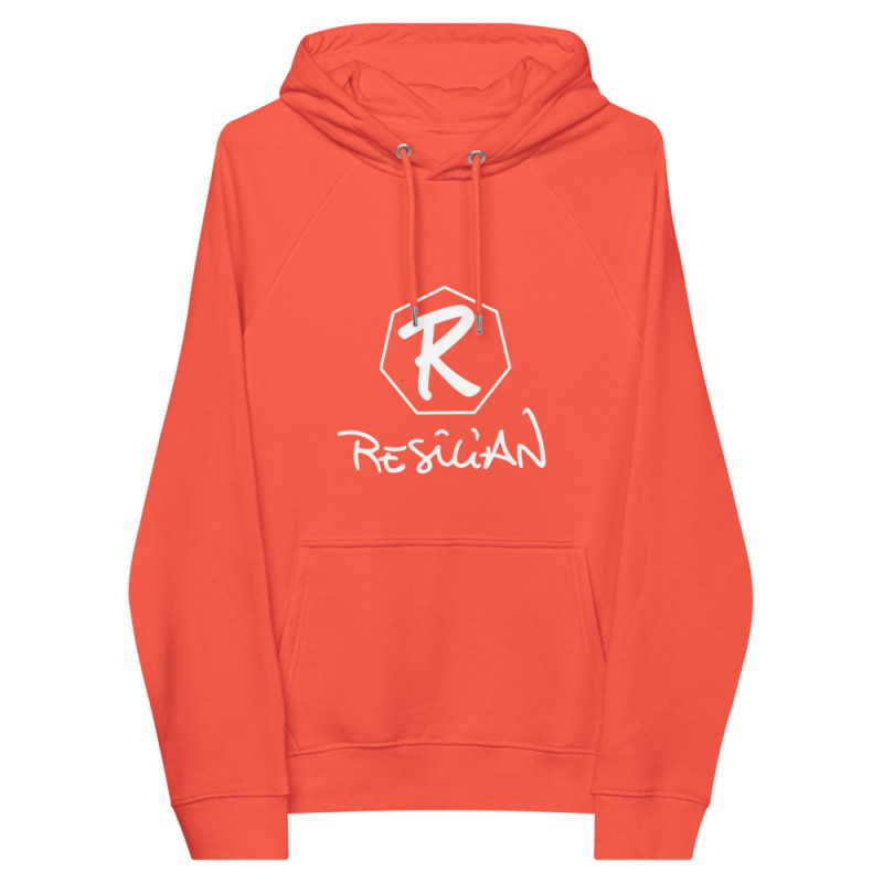 R RESILIAN ORANGE UNISEX ECO HOODIE R RESILIAN ORANGE UNISEX ECO HOODIE